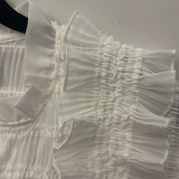 NWT gorgeous Anthropologie sarah hann white ruched blouse M - Picture 11 of 15